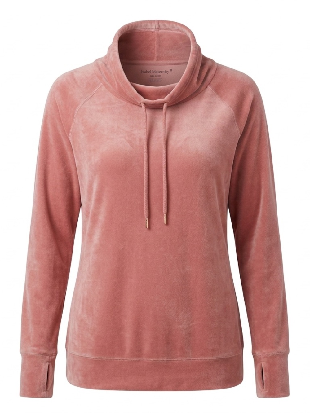Isabel Maternity Deep Pink Velour Funnel Neck Sweat Shirt size small